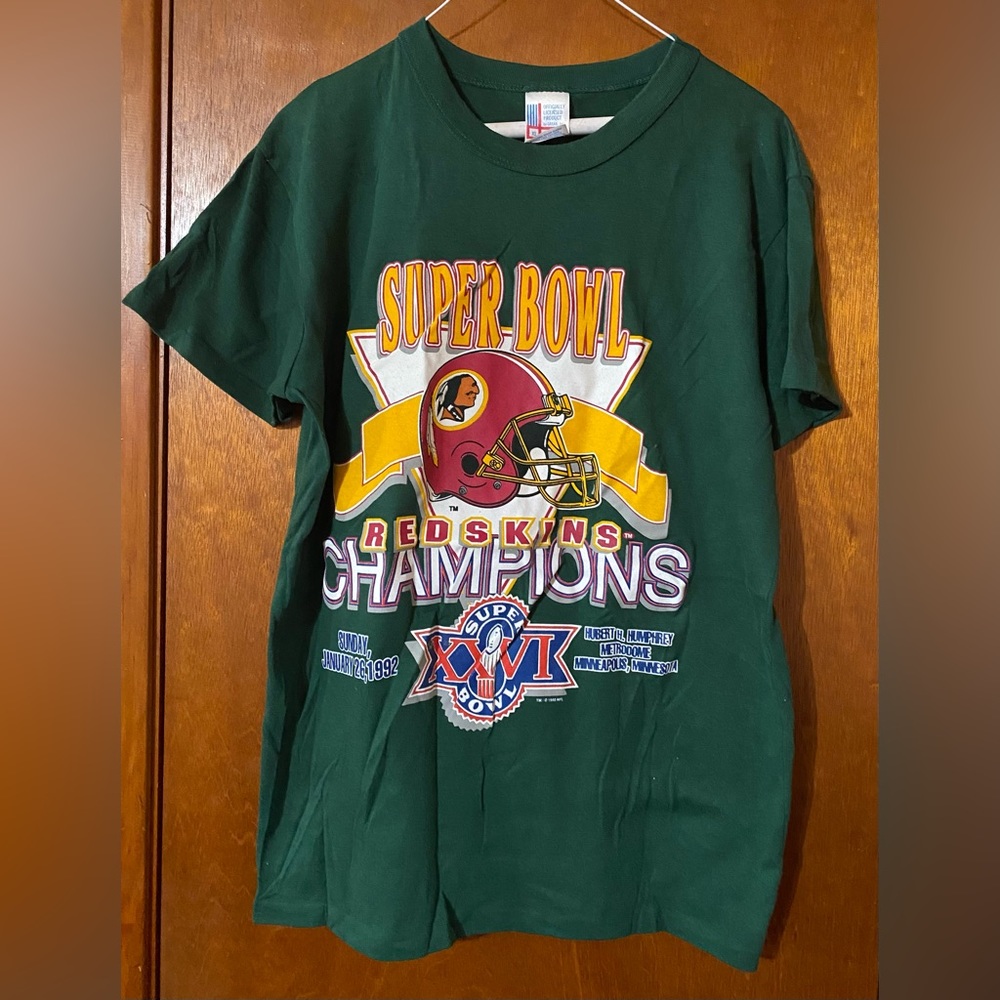 Vintage Redskins Super Bowl Shirt 1992 Green